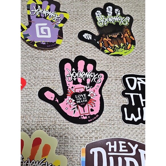 Vintage Journeys Hand Print Stkrs (5) Y2K (2) Rubber Surf/Skateboards Vans Hey D - Picture 12 of 16